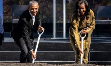 Barack and Michelle Obama break ground on presidential library in Chicago
