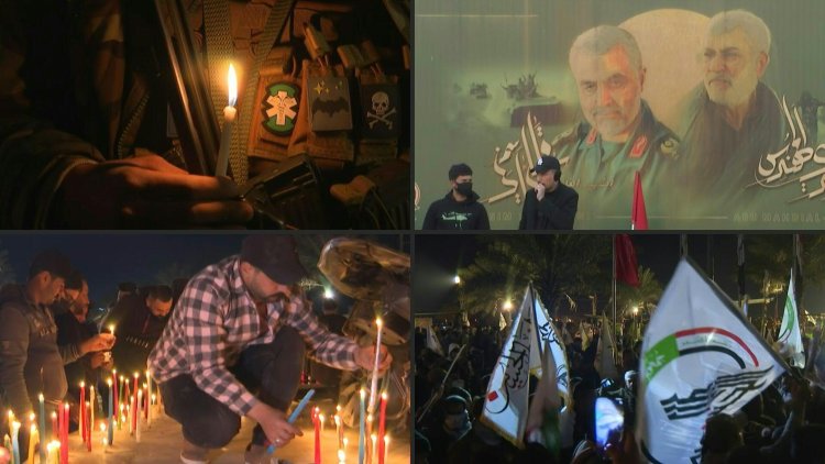 Baghdad candle vigil honours slain Iran general, Iraqi deputy