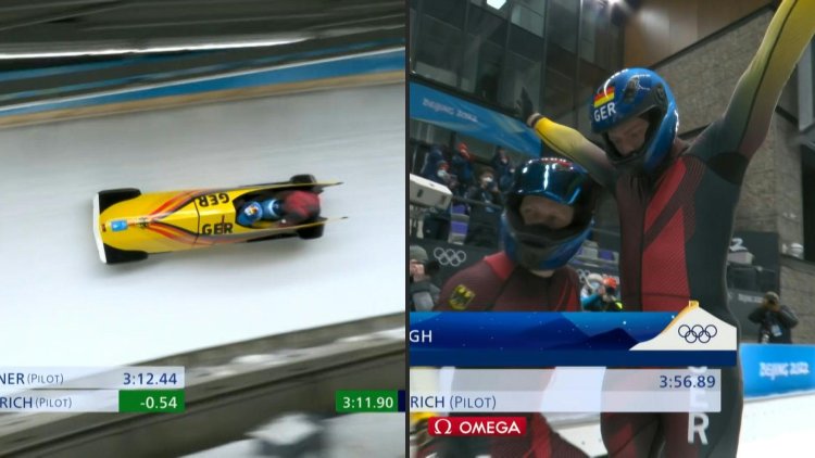 Friedrich retains Olympic title, Germany sweep two-man bob