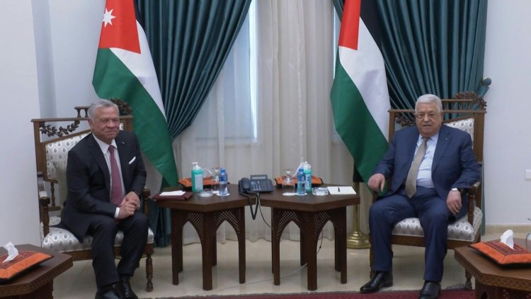 King Abdullah II of Jordan meets President Abbas in Ramallah