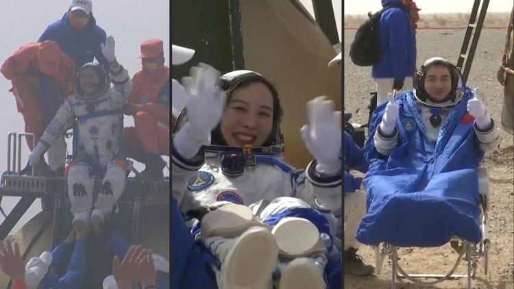 Three Chinese astronauts return to Earth after six months in space