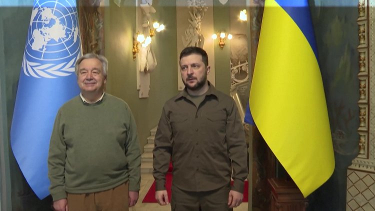 Zelensky meets UN chief Antonio Guterres in Kyiv