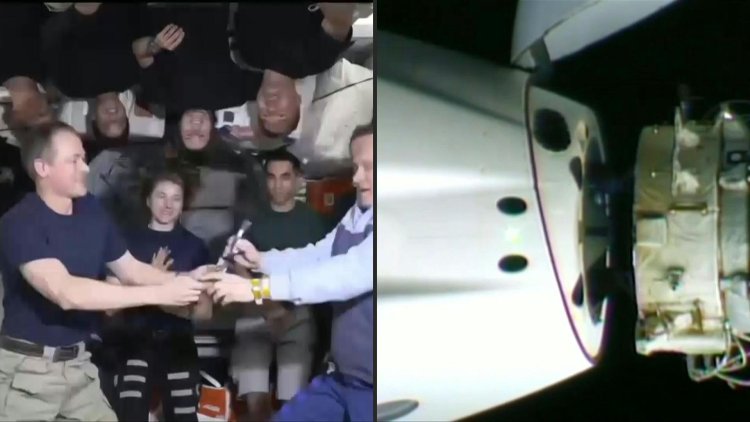 Astronaut crew returning to Earth after six months on ISS