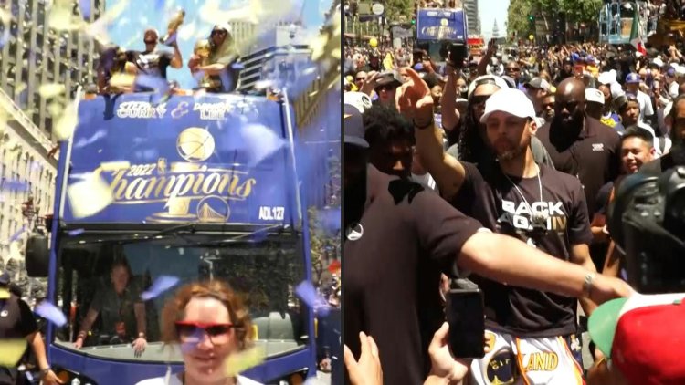 Tens of thousands salute triumphant Warriors in San Francisco