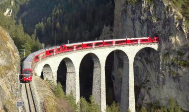 World's longest passenger train in Swiss Alps