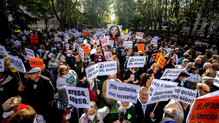 Hundreds of thousands rally to defend Madrid public healthcare