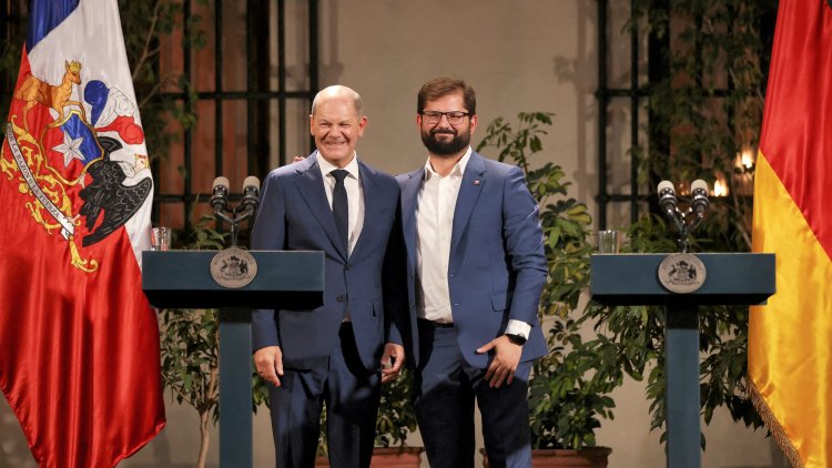 German Chancellor meets Chilean president in Santiago