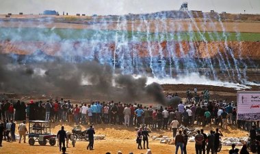 Palestinians protest near Israel-Gaza border