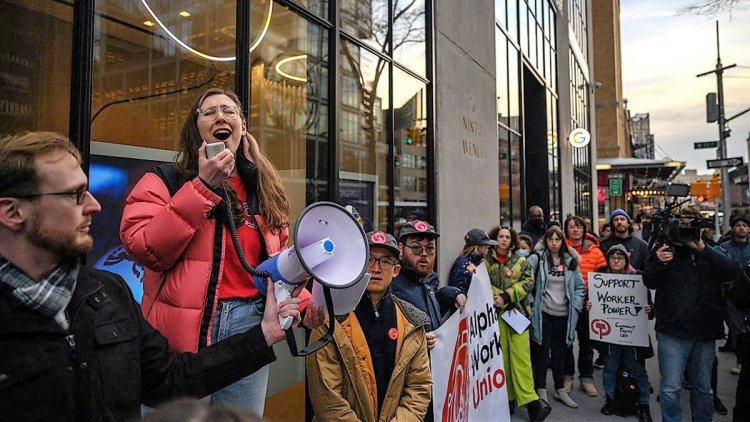 Google workers rally in New York to protest recent layoffs