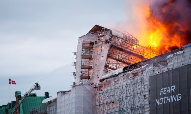 Historic Copenhagen Spire Engulfed in Fire