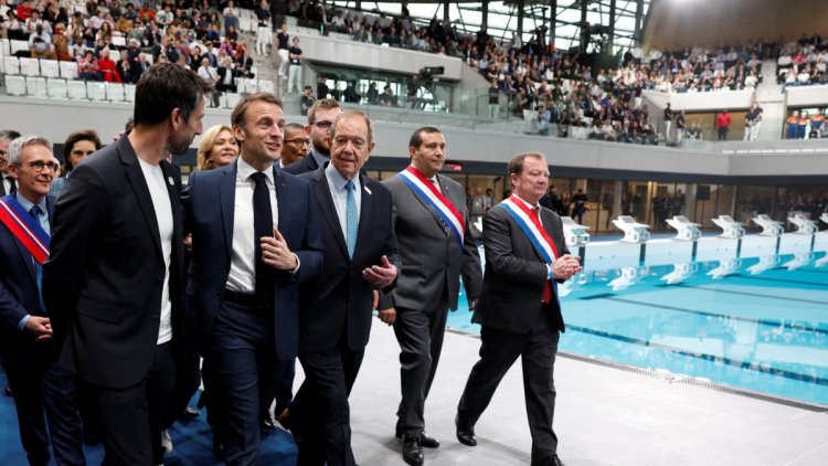 Macron Inaugurates Paris 2024 Aquatics Centre