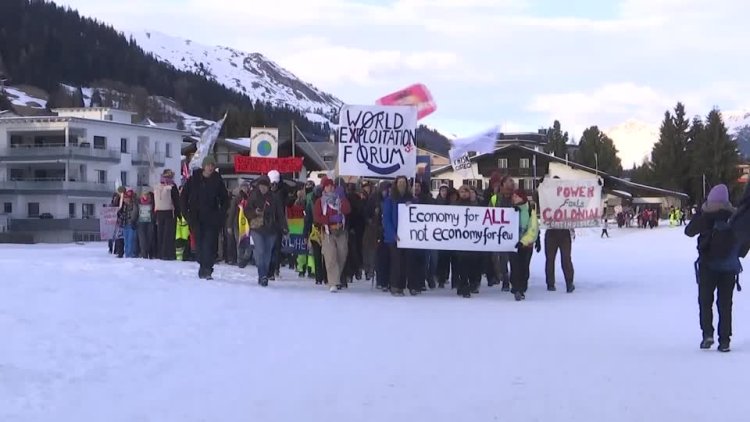 Protesters gather ahead of Davos forum