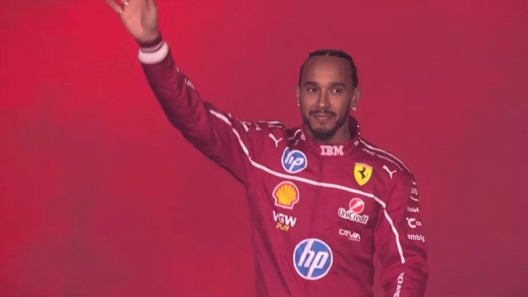 Hamilton debuts in Ferrari red at F1 launch