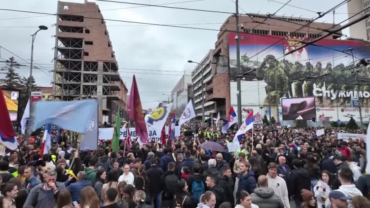 Serbians protest NATO site redevelopment