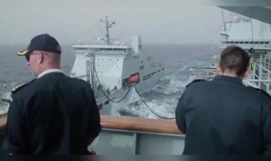 HMS Prince of Wales refuels at sea