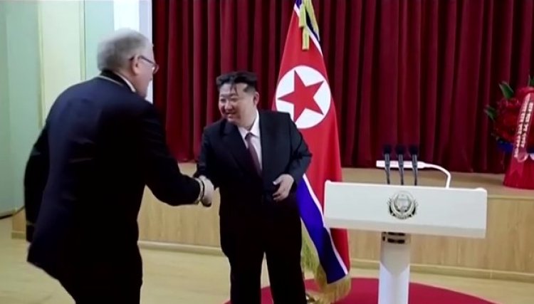 Kim touts Russia ties at embassy visit