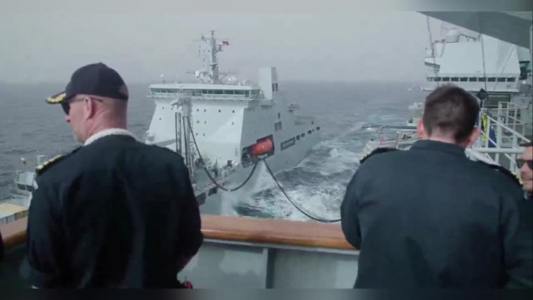 HMS Prince of Wales refuels at sea