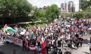 Anti-G7 protesters rally in Calgary