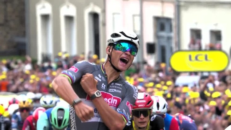 Van der Poel wins stage two at Tour de France