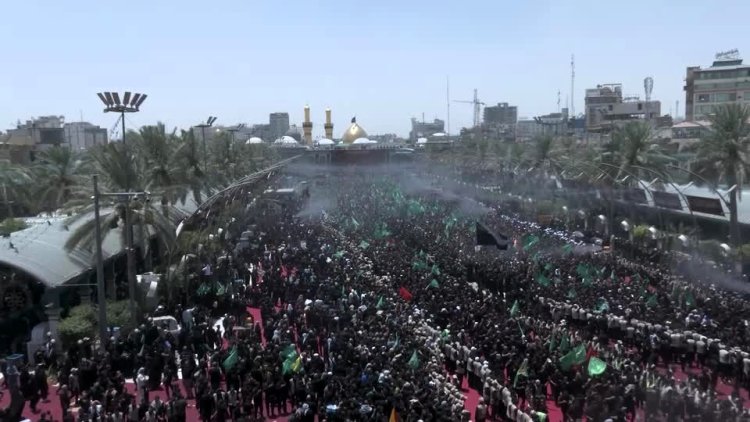 Massive crowds mark Ashura in Karbala