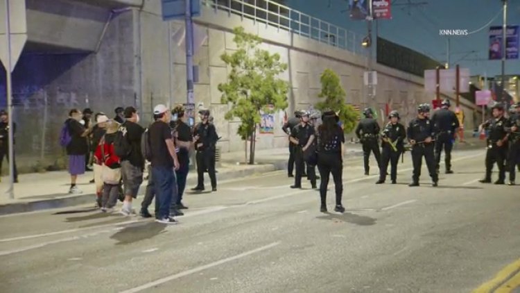 Clashes erupt at LA anti-ICE protest