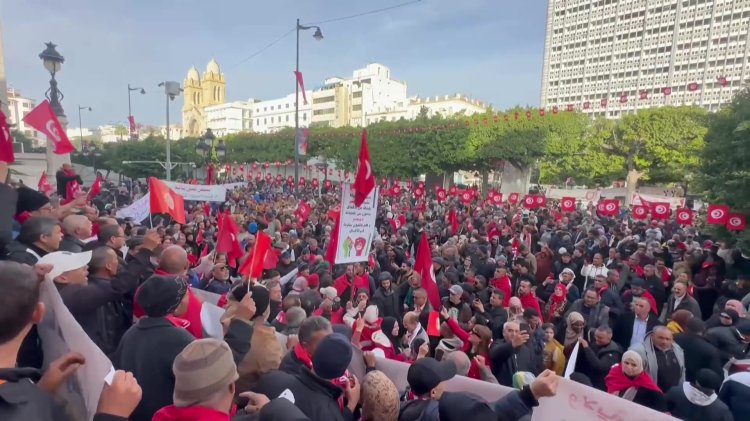 Saied supporters rally on revolution day