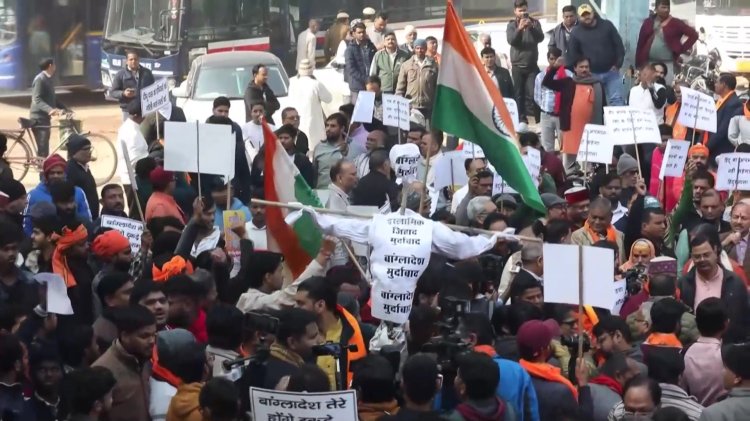 Protesters in india decry lynching in bangladesh