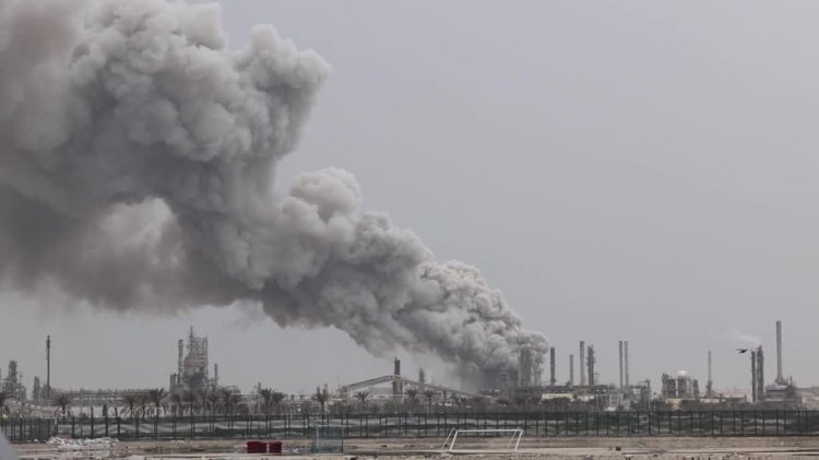 Smoke rises over Bahrain refinery
