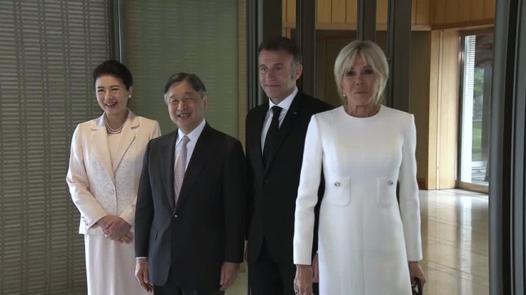 Macron meets Japan emperor